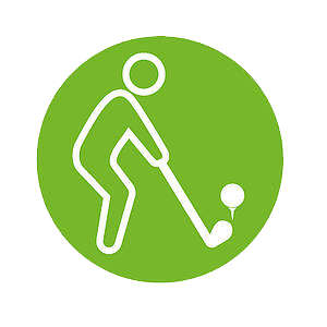 Grünes Icon mit Golfer