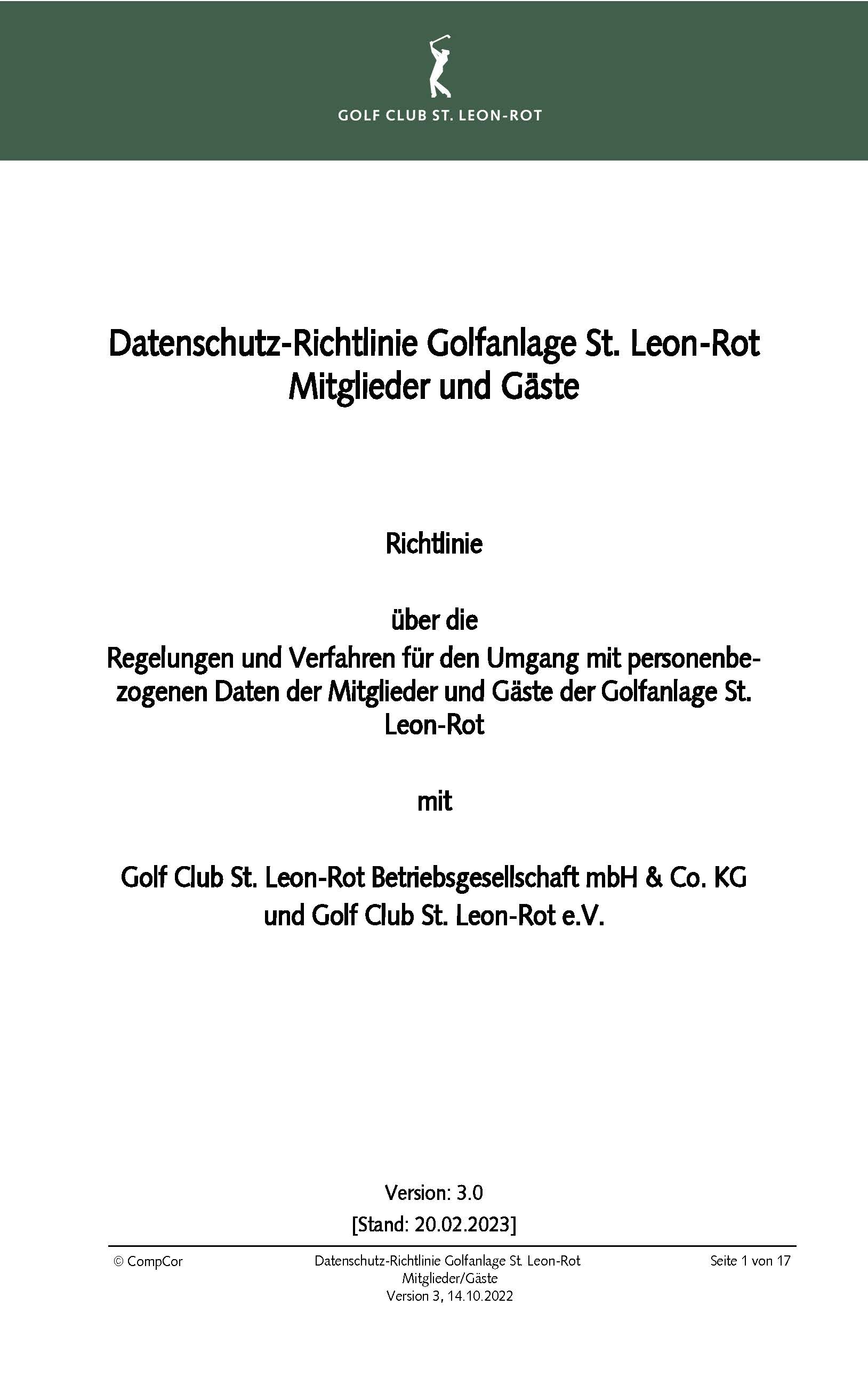 Richtlinie Datenschutz GC-SLR
