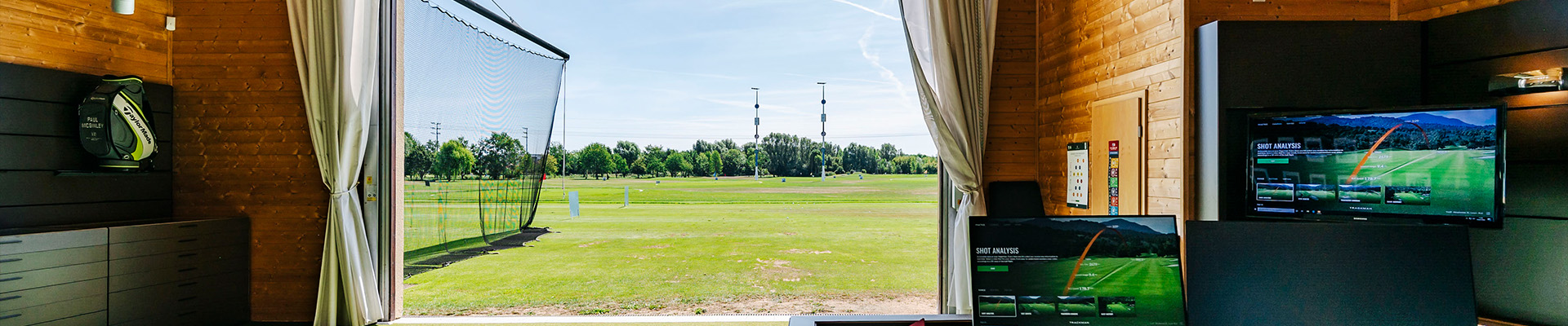 Ausblick von Videohütte auf Driving Range